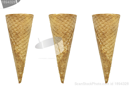 Image of 	Waffle for ice cream on a white background