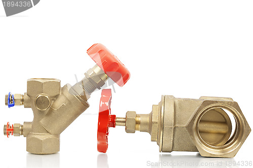 Image of 	Plumbing valves on a white background