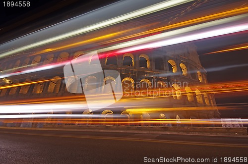 Image of Night traffic at Colosseum