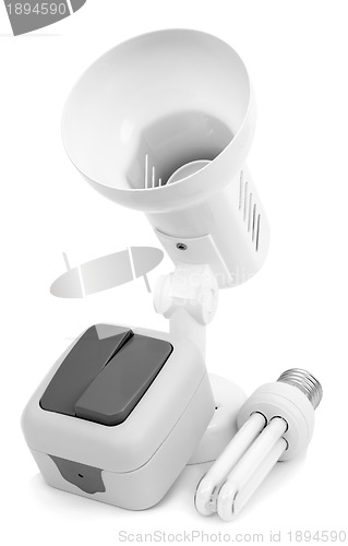 Image of Lamp, light bulb and switch