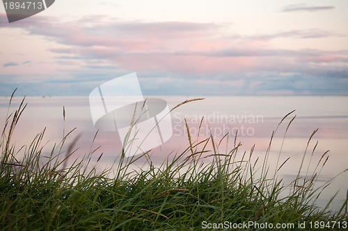 Image of scenic sunset at Northern sea