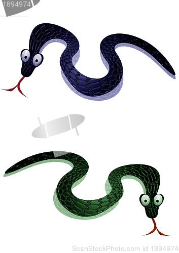 Image of two black snakes