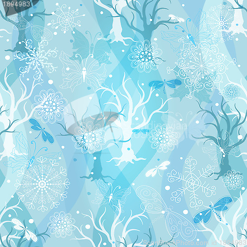 Image of Winter repeating blue pattern