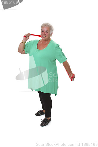Image of Female senior woman exercises