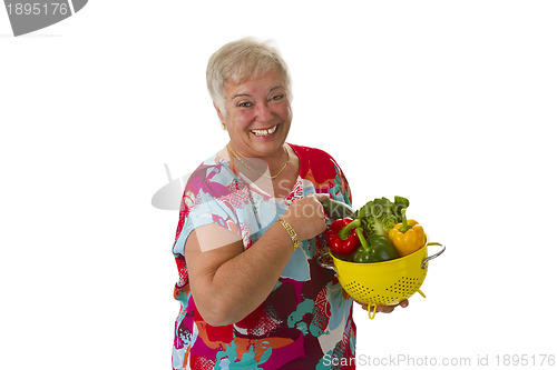 Image of Female with fresh vegetables
