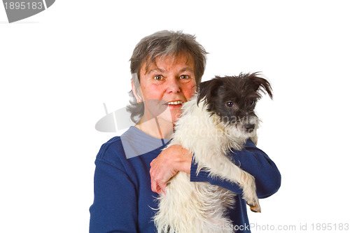 Image of Female senior with puppy