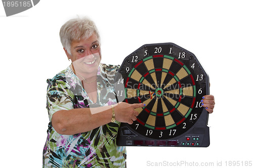 Image of Female senior with darts 