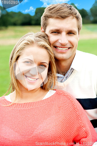 Image of Closeup shot of an attractive love couple