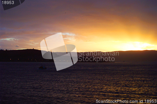 Image of sunset over dunoon scotland