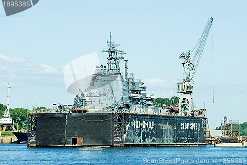 Image of ship in the dry dock