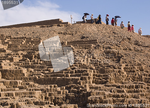 Image of Group of tourists at Huaca Pucllana, Peru