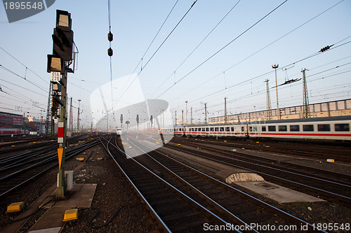 Image of Signal in a German rail yard