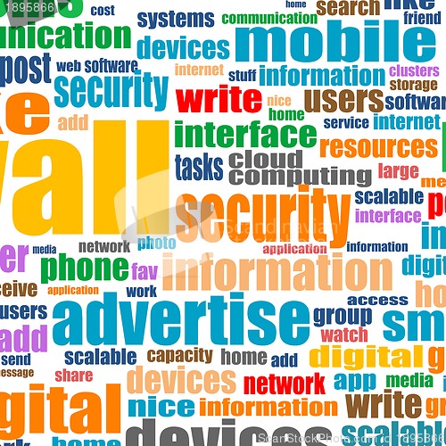 Image of Word cloud tags concept illustration of social media