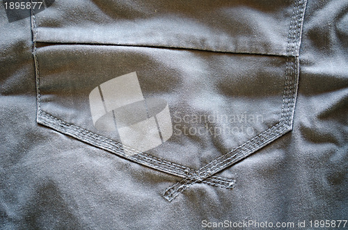 Image of grey jeans trousers pocket piece background 