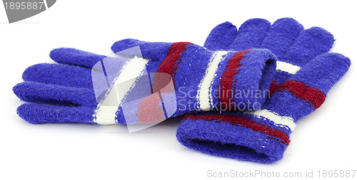 Image of Colored knitted gloves