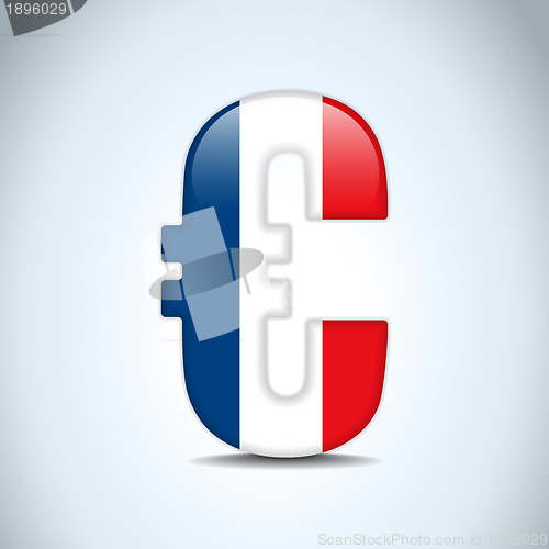 Image of Euro Symbol with France Flag