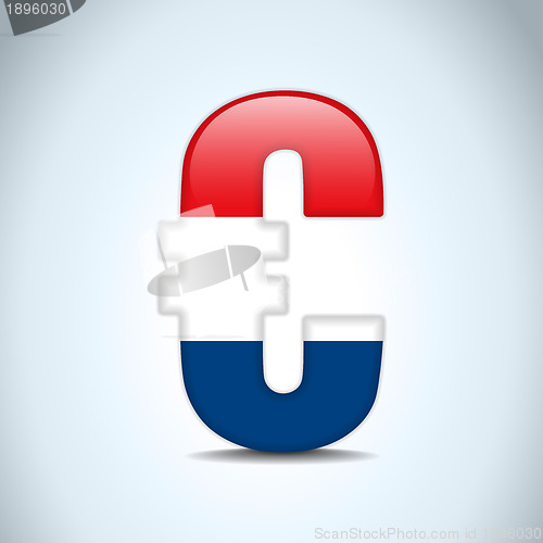 Image of Euro Symbol with Netherlands Flag