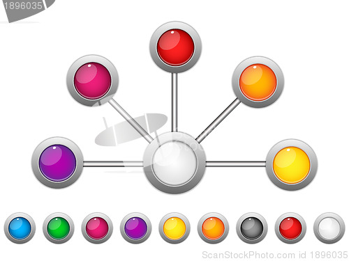 Image of Connection Dots Colorful Circles