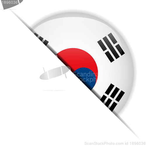 Image of South Korea Flag Glossy Button