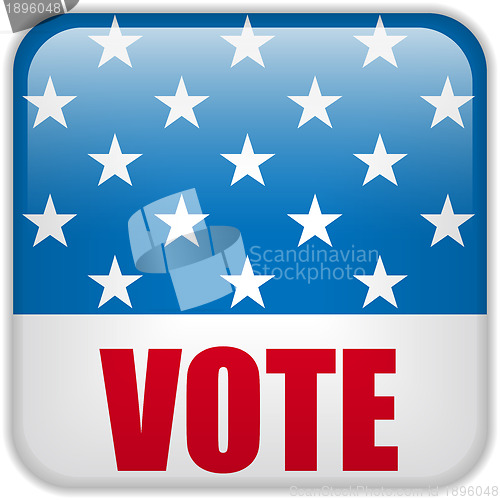 Image of United States Election Vote Button.