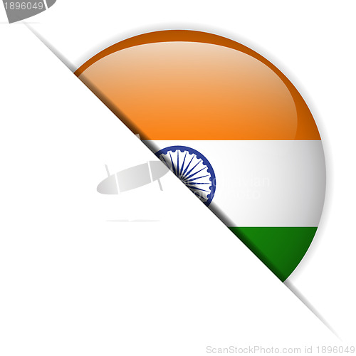 Image of India Flag Glossy Button