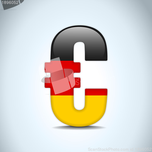 Image of Euro Symbol with Germany Flag