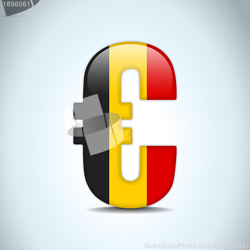 Image of Euro Symbol with Belgium Flag