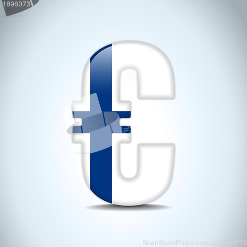 Image of Euro Symbol with Finland Flag