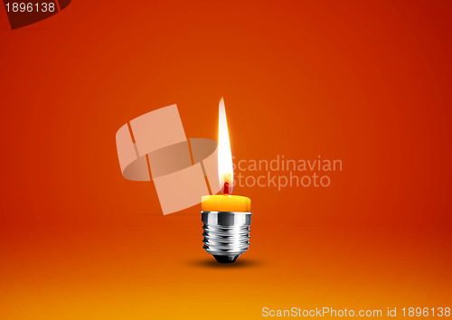 Image of Wax candle into lighting bulb 