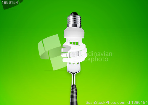 Image of lightbulb on fork