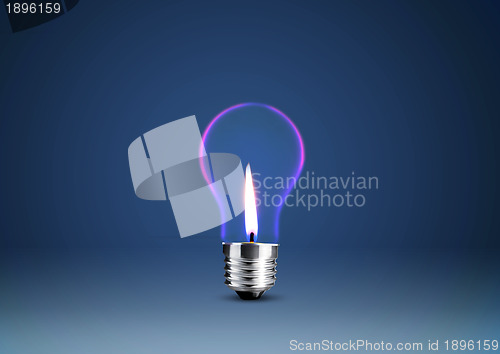 Image of Wax candle into lighting bulb 