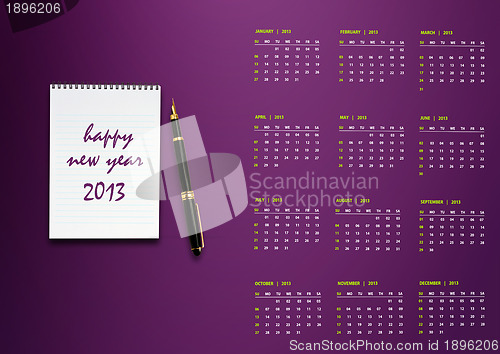 Image of New year 2013 Calendar