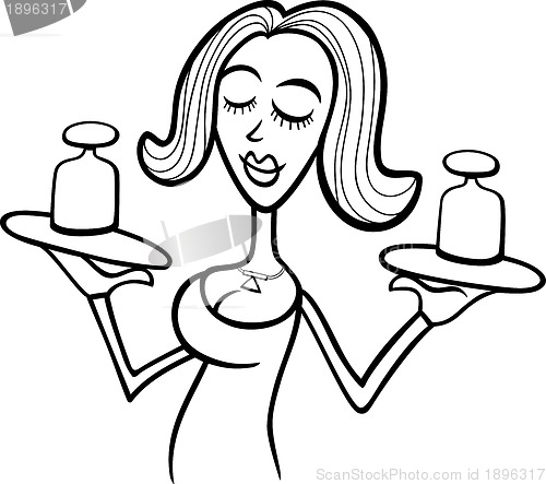 Image of woman libra sign for coloring