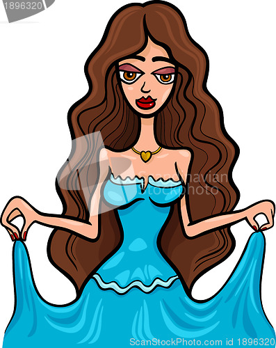 Image of woman cartoon illustration virgo sign