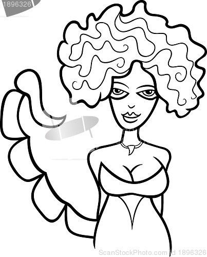 Image of woman scorpio sign for coloring