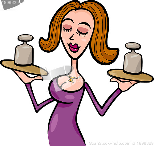 Image of woman cartoon illustration libra sign