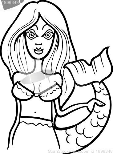 Image of woman pisces sign for coloring