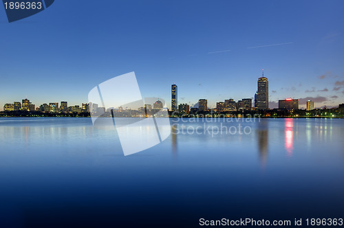 Image of Boston back bay skyline seen at dawn