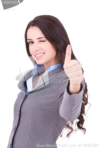 Image of winking business woman