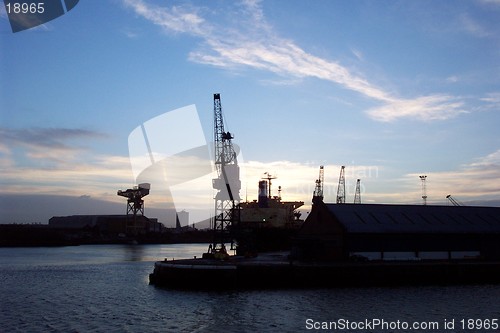 Image of sunset over docks