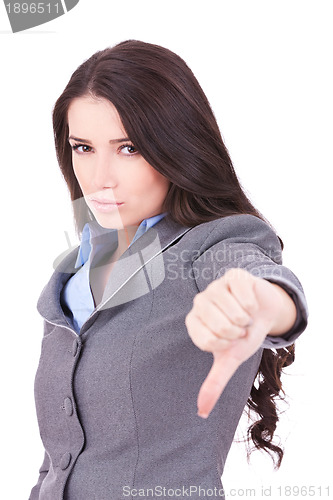 Image of business woman with thumb down
