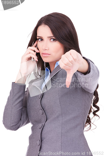 Image of business woman with thumb down 