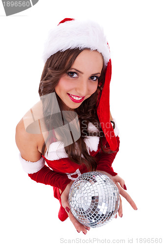 Image of sexy santa holding a disco ball
