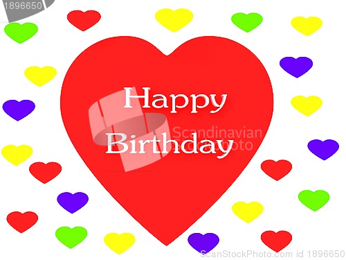 Image of Happy Birthday Heart render (isolated on white) 