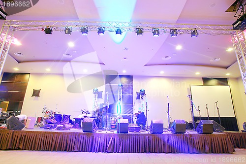 Image of Stage lights - Preparing studio for concert and shooting TV show