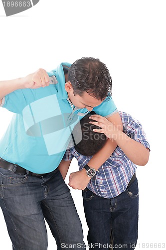 Image of Young kid about to be thumped by father 