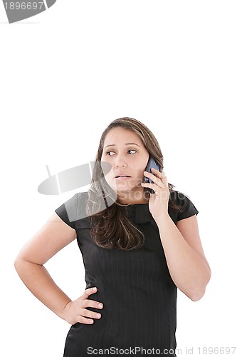 Image of Young woman getting bad news by phone. 