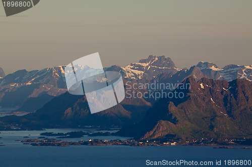 Image of Scenic mountain range in Norway