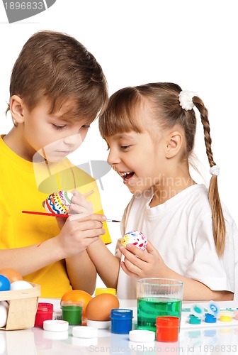 Image of Children with Easter eggs