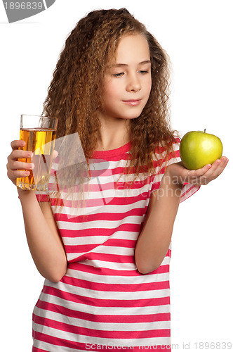 Image of Girl with apple juice